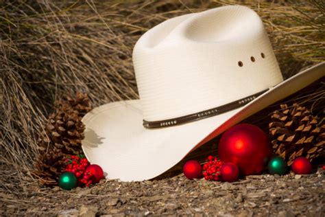 Cowboy Hat With Christmas Decorations Stock Photo & More Pictures of Christmas - iStock