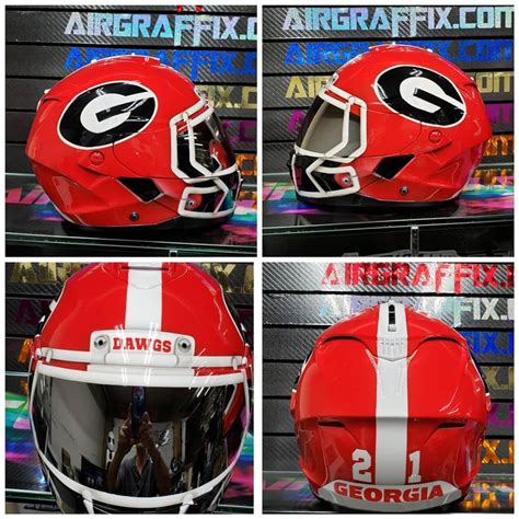 UGA Bulldogs Custom Painted Motorcycle Helmet - www.AirGraffix.com