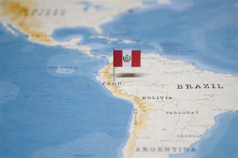 The Flag of Peru in the World Map Stock Photo - Image of international, itinerary: 140225900