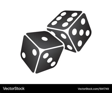 Black dice Royalty Free Vector Image - VectorStock