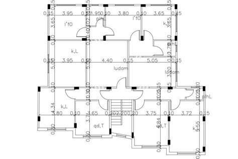 Free Download Building Column Layout Plan CAD Drawing - Cadbull