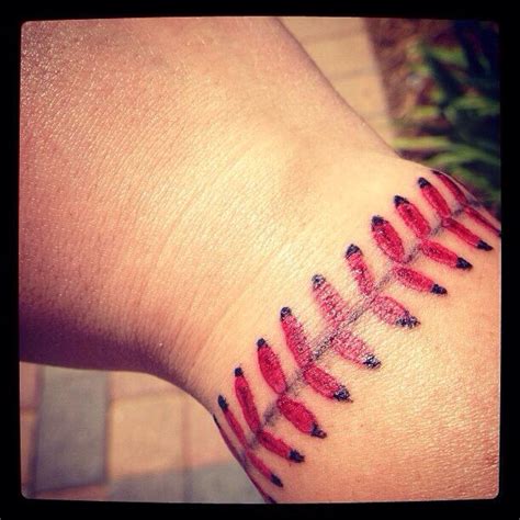 Tattoo of baseball stitches | Love Of The Game | Pinterest