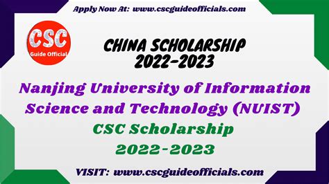 Nanjing University of Information Science and Technology (NUIST) CSC Scholarship 2022-2023 ...