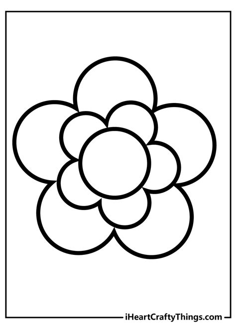 printable simple flower coloring page - free flower coloring pages for kids adults - Evelin Weisso