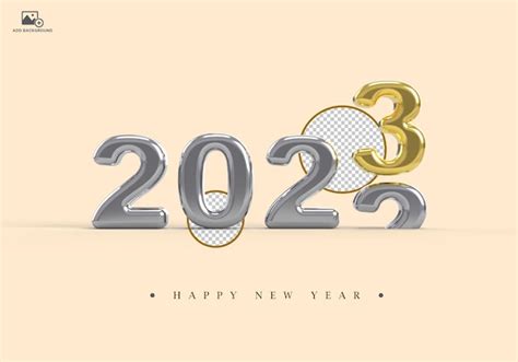 Premium PSD | Scrolling 2022 to 2023 silver and gold 3d metallic numbers isolated on a white ...