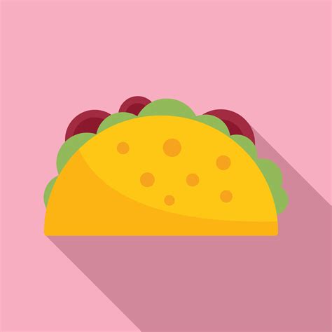 Taco icon flat vector. Tortilla food 15150783 Vector Art at Vecteezy