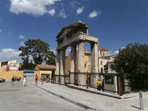 The Gate of Athena Archegetis, entrance to the Roman Agora of Athens ...