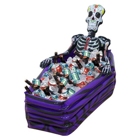 Large Outdoor Inflatable Skeleton Coffin Drink Cooler Ice Buckets Skull ...