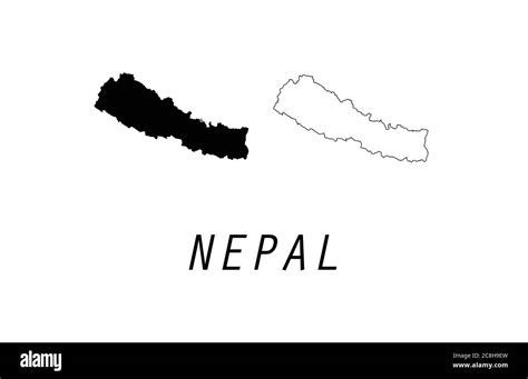 Nepal map outline vector illustration Stock Vector Image & Art - Alamy