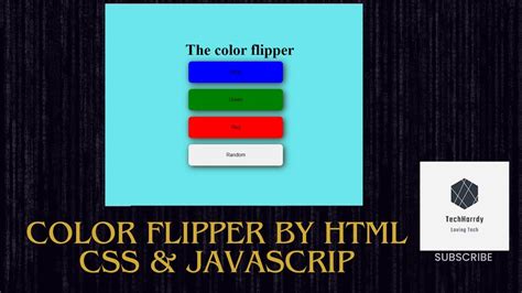 Create Color Flipper by HTML, CSS & JavaScript in 13 minutes only😍 - YouTube