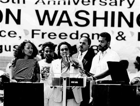 Coretta Scott King making a speech on the 25th Anniversary of the March ...