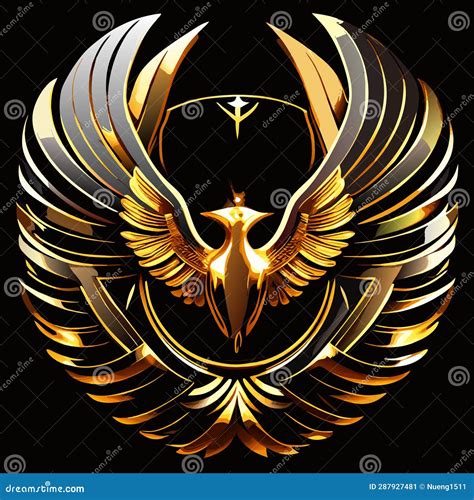 Luxury Golden Wings Emblem, Heaven Freedom Symbol Stock Illustration - Illustration of symmetry ...