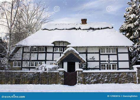 Winter cottage stock photo. Image of traditional, weather - 12983816