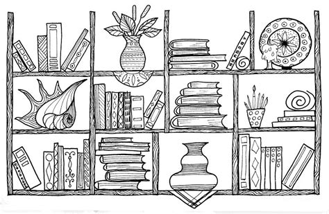 Wooden book shelf Drawing by Julia Faranchuk - Pixels