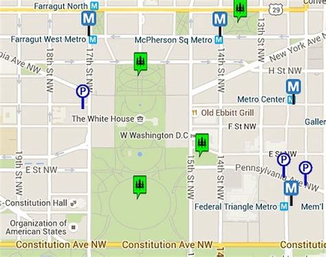 Map of the White House and the Ellipse in Washington, DC