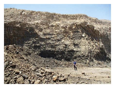 Field photos of black shale from the Dabaa Formation in Maydoum quarry ...