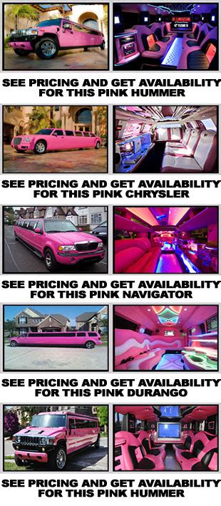 Pink Limos Pink Hummer Limo Rental Pink Escalade Limousines