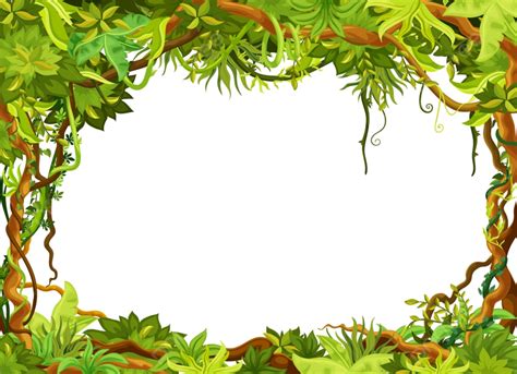 Cartoon Tropical Jungle Frame, Frame Clipart, Cartoon Clipart, Jungle Clipart PNG and Vector ...