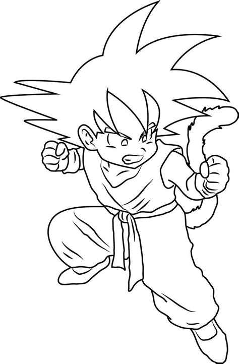 Goku Ataque para colorear, imprimir e dibujar –ColoringOnly.Com