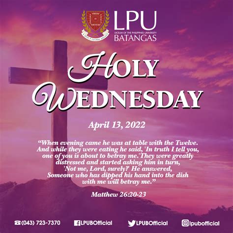 Holy Wednesday - Lyceum of the Philippines University - Batangas