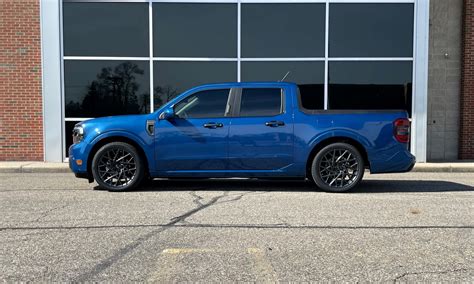 Body colored, lowered Atlas Blue Maverick on 20's Mach-E Wheels ... | MaverickTruckClub - 2022 ...