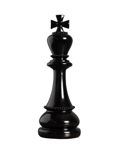 Large shiny black chess king - Curiosa Cabinet