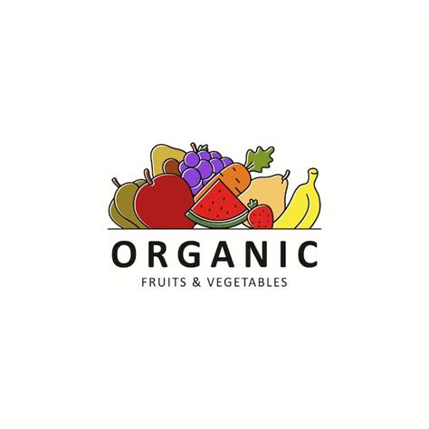 Premium Vector | Organic fruit and vegetable logo