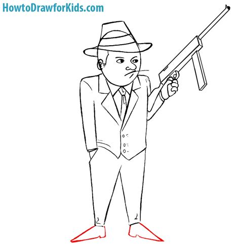 How to Draw a Gangster for Kids