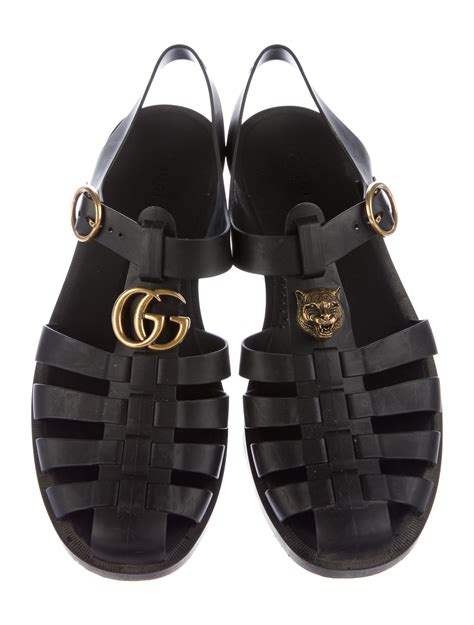 Gucci 2016 Rubber GG Strap Sandals - Shoes - GUC154353 | The RealReal