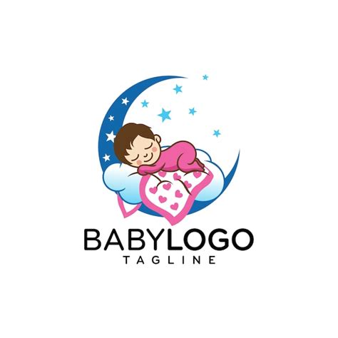 Cute baby logo design vector Vector | Premium Download