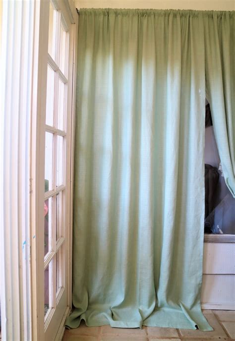 Farmhouse Sage Green Linen Curtains/ Bedroom or Living Room | Etsy