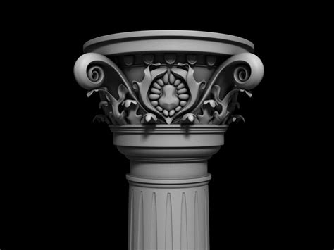 Corinthian pillar free 3D model | CGTrader