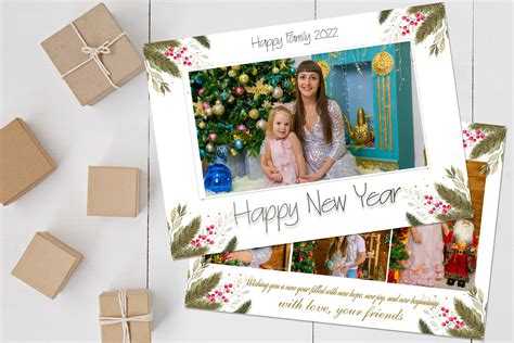 Happy New Year Card Photoshop Template Graphic by BVR Presets Store · Creative Fabrica