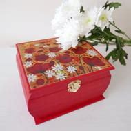 Red Storage Box with Poppy Art Print, Craft Roo... - Folksy