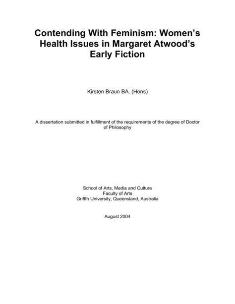 Contending With Feminism: Women's Health Issues in Margaret