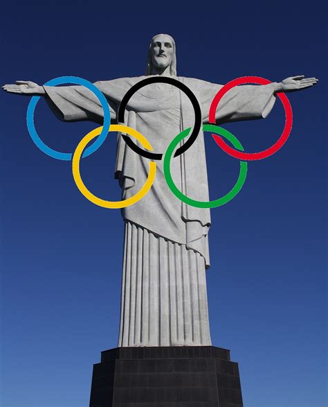 Figure Of Christ Olympic Rings Rio · Free image on Pixabay