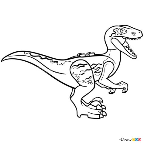 How to Draw Velociraptor Delta, Lego Jurassic World