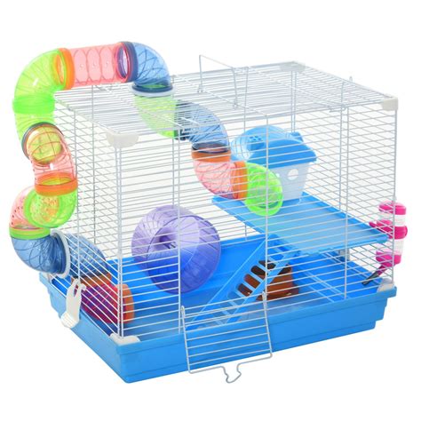 Hamster Cage Carrier Small Animal House, Exercise Wheels Tunnel Tube ...