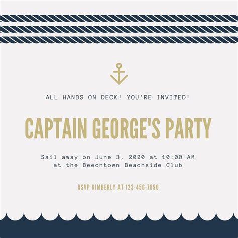 Free, printable custom nautical invitation templates | Canva