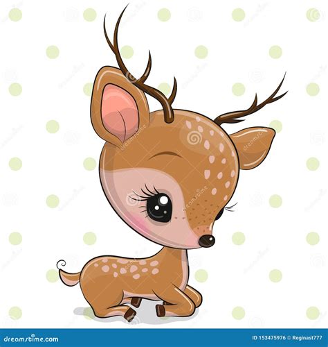 Cartoon Deer Isolated on a White Background Stock Vector - Illustration ...