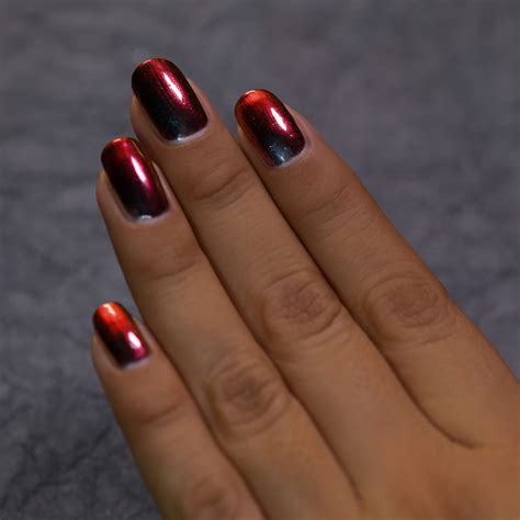 Eclipse - Black to Red Ultra Chrome Nail Polish by ILNP