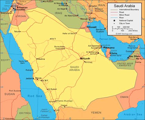 Saudi Arabia Map and Satellite Image