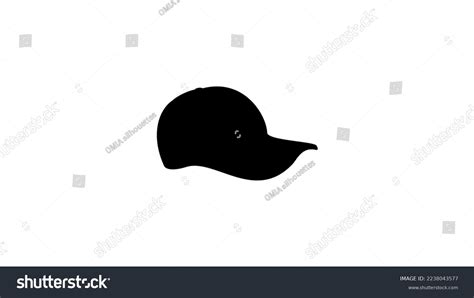 Baseball Cap Realistic Black Silhouette Profile Stock Vector (Royalty ...