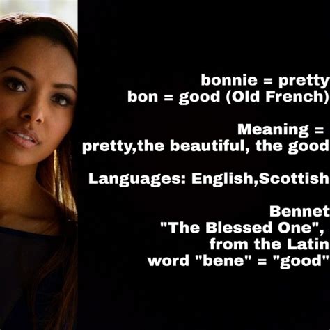 a woman is looking at the camera with an ad in front of her that reads bonnie = pretty, bonn ...