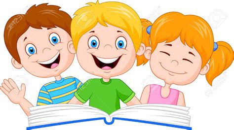 cartoon pictures of kids reading - Clipground