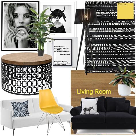 Monochrome Living Room Interior Design Mood Board by CourtneyRodrigues ...