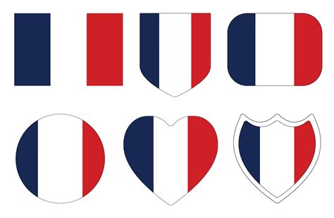 French flag set. Flag of France in design shape set. 24901637 Vector ...