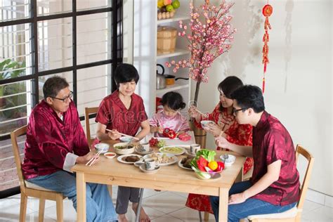 Chinese New Year Reunion Dinner Stock Photo - Image of grandchild, culture: 62248864