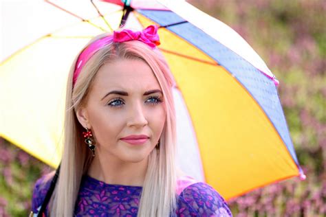 Free Images : girl, flower, model, spring, umbrella, color, clothing, yellow, pink, blonde ...