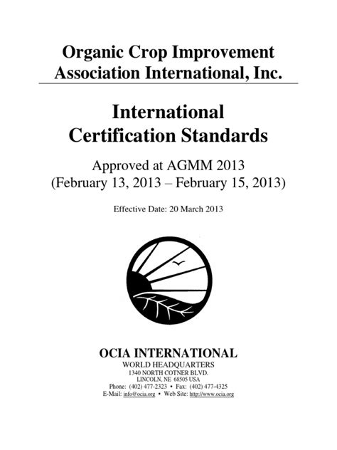 OCIA - International Certification Standards | PDF | Organic Farming | Manure